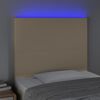 vidaXL Čelo postele s LED kr&eacute;mov&eacute; 100x5x118/128 cm textil