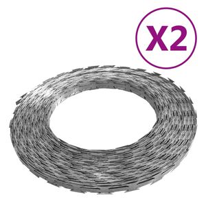 vidaXL Žiletkov&eacute; dr&aacute;ty BTO-22 2 ks 100 m ocel