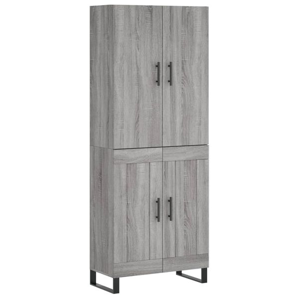 vidaXL Skř&iacute;ň highboard &scaron;ed&aacute; sonoma 69,5 x 34 x 180 cm kompozitn&iacute; dřevo