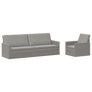 vidaXL Set pohovek 2 pcs Světle &scaron;ed&aacute; Samet