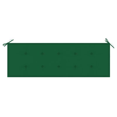 vidaXL Zahradní lavice se zelenou poduškou 150 cm masivní teak