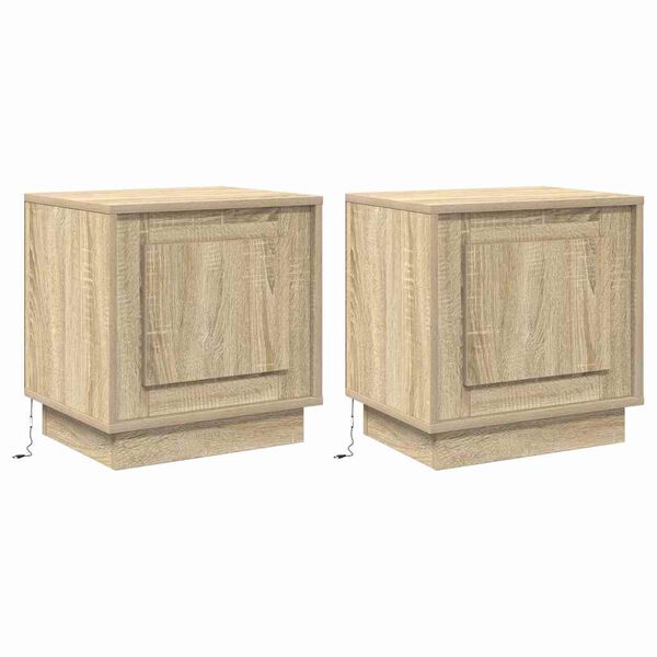 vidaXL Nočn&iacute; skř&iacute;ňka 2 pcs Sonoma dub 44 x 34,5 x 45 cm