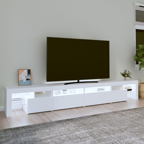 vidaXL TV skříňka s LED osvětlením bílá 260x36,5x40 cm