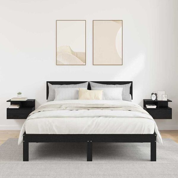 vidaXL Z&aacute;věsn&yacute; nočn&iacute; stolek N&aacute;stěnn&yacute; 2 pcs Čern&yacute; dub 40 x 31 x 28 cm