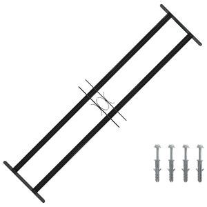 vidaXL Okenn&iacute; mř&iacute;žka Čern&aacute; 115 x 30 cm Pr&aacute;&scaron;kově lakovan&aacute; ocel