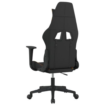 vidaXL Masážní herní židle černá a oranžová textil