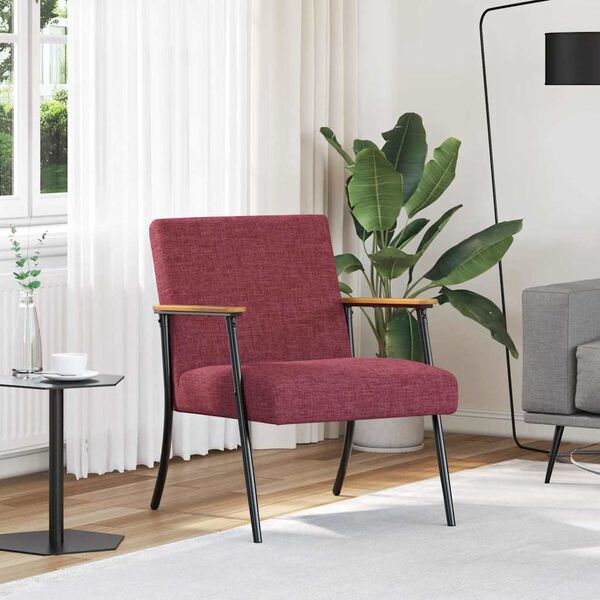 vidaXL křeslo V&iacute;no Červen&eacute; 59 x 75 x 78 cm textil