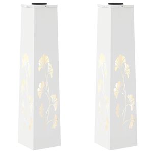 vidaXL Sol&aacute;rn&iacute; LED Cestovn&iacute; Světlo 2 ks Tepl&aacute; b&iacute;l&aacute; 18 x 18 x 80 cm