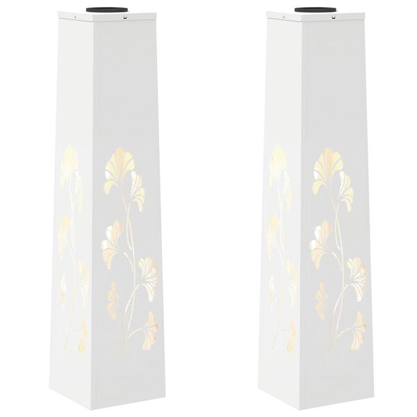 vidaXL Sol&aacute;rn&iacute; LED Cestovn&iacute; Světlo 2 pcs B&iacute;l&aacute; Studeně v&aacute;lcovan&aacute; ocel