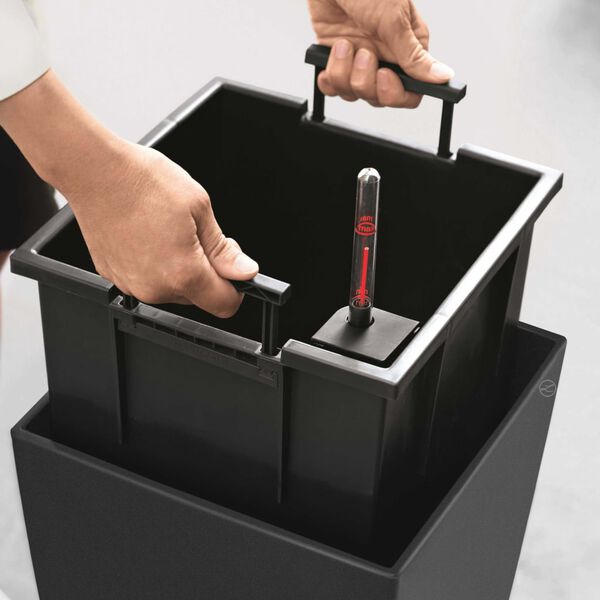 LECHUZA Květináč Cubico 30 ALL-IN-ONE uhlový 18184