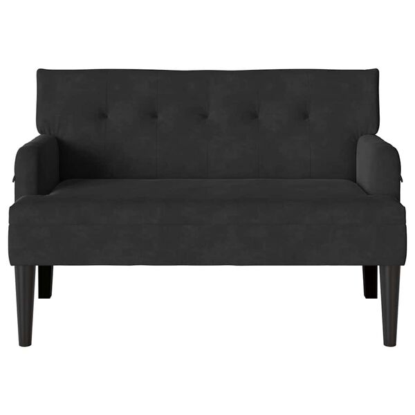 vidaXL Chesterfield lavice Černá 112 x 65.5 x 75 cm samet