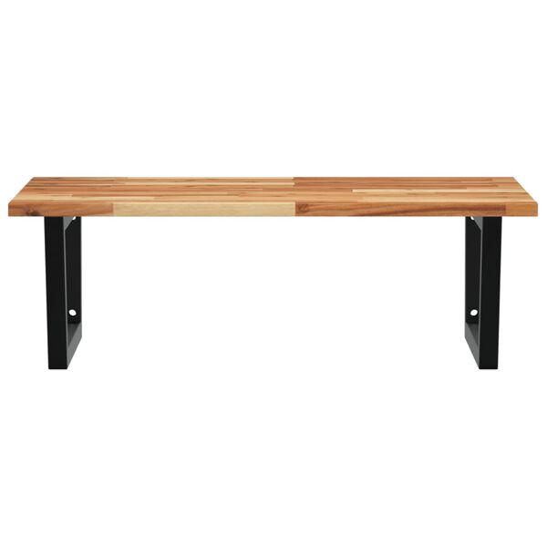 vidaXL Deska pod umyvadlo n&aacute;stěnn&aacute; ocel a masivn&iacute; ak&aacute;ciov&eacute; dřevo