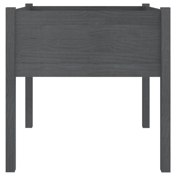 vidaXL Zahradní truhlík šedý 70 x 70 x 70 cm masivní borovice