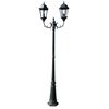 vidaXL Zahradn&iacute; lampa vysok&aacute; 2ramenn&aacute; 230 cm tmavě zelen&aacute;/čern&aacute; hlin&iacute;k