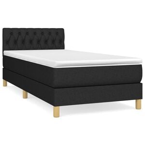 vidaXL Box spring postel s matrac&iacute; čern&aacute; 90x200 cm textil