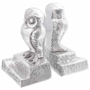 vidaXL Zar&aacute;žky na knihy 2 ks Stř&iacute;brn&aacute; 12 x 9 x 19 cm Hlin&iacute;k