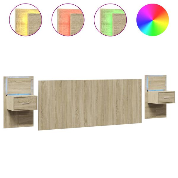 vidaXL Čelo postele se skř&iacute;ňkami dub sonoma 200 cm kompozitn&iacute; dřevo