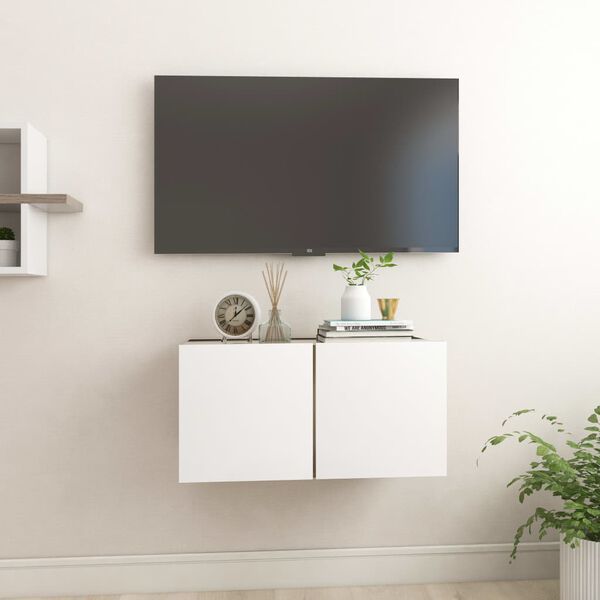 vidaXL Z&aacute;věsn&aacute; TV skř&iacute;ňka b&iacute;l&aacute; a dub sonoma 60x30x30 cm