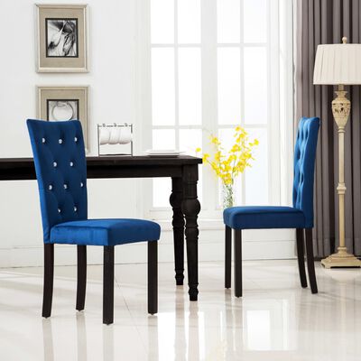 vidaXL Jídelní židle 2 ks tmavě modré samet