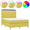 vidaXL Box spring postel s matrac&iacute; a LED zelen&aacute; 140x190 cm textil