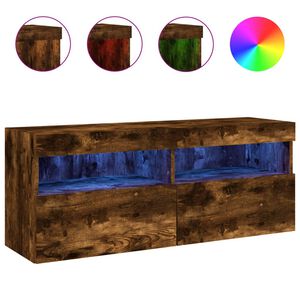 vidaXL N&aacute;stěnn&aacute; TV skř&iacute;ňka s LED osvětlen&iacute;m kouřov&yacute; dub 100x30x40 cm