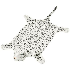 vidaXL Ply&scaron;ov&yacute; koberec leopard 139 cm b&iacute;l&yacute;