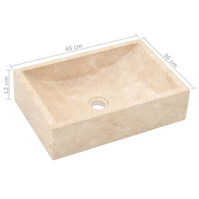 vidaXL Koupelnová skříňka dřevo teak a umyvadlo mramor krémové