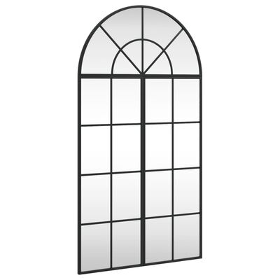 vidaXL Nástěnné zrcadlo černé 60 x 110 cm oblouk železo