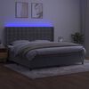 vidaXL Box spring postel s matrac&iacute; a LED světle &scaron;ed&aacute; 200x200 cm samet