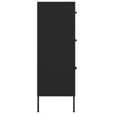 vidaXL Zásuvková skříň černá 80 x 35 x 101,5 cm ocel