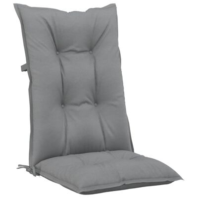 vidaXL Podušky na židli vysoké opěradlo 6 ks šedé 120x50x7 cm textil