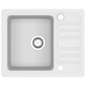 vidaXL Žulový kuchyňský dřez jednoduchý bílý