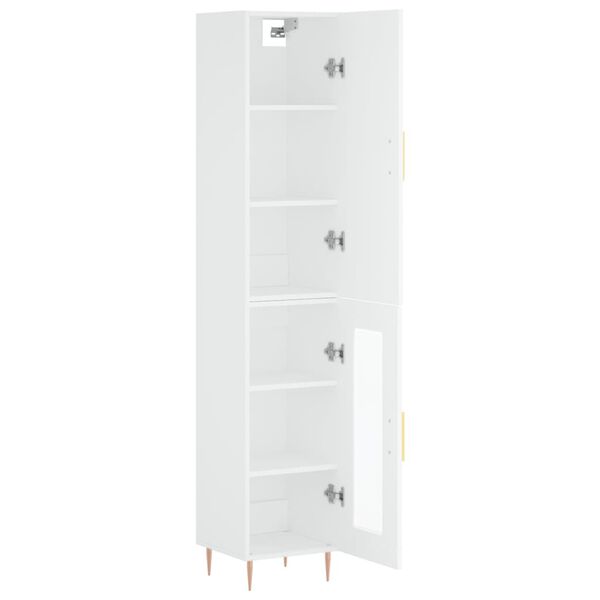 vidaXL Skř&iacute;ň highboard b&iacute;l&aacute; 34,5 x 34 x 180 cm kompozitn&iacute; dřevo