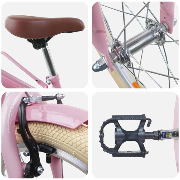 vidaXL Dětsk&eacute; Kolo 20 palců pro děti ve věku 6-11 let Světle růžov&aacute;