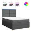vidaXL Box spring postel s matrac&iacute; tmavě &scaron;ed&yacute; 140 x 190 cm textil