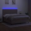 vidaXL Box spring postel s matrac&iacute; a LED taupe 160x200 cm textil