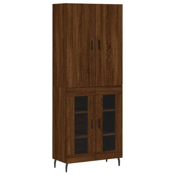 vidaXL Skř&iacute;ň highboard hněd&yacute; dub 69,5 x 34 x 180 cm kompozitn&iacute; dřevo