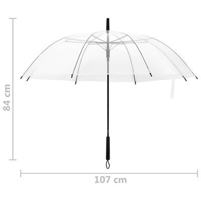 vidaXL Deštník průhledný 107 cm
