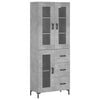 vidaXL Skř&iacute;ň highboard betonově &scaron;ed&aacute; 69,5x34x180 cm kompozitn&iacute; dřevo