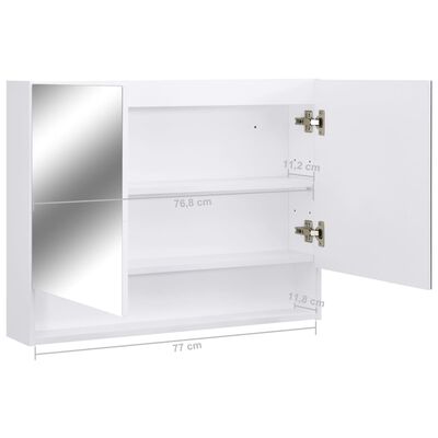 vidaXL LED koupelnová zrcadlová skříňka bílá 80 x 15 x 60 cm MDF