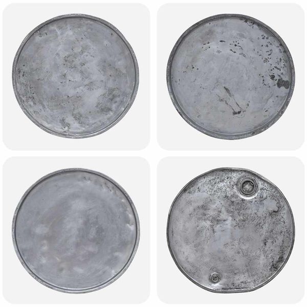 vidaXL Konferenční stolek směs recyklovaného dřeva 60 x 45 cm stříbrný