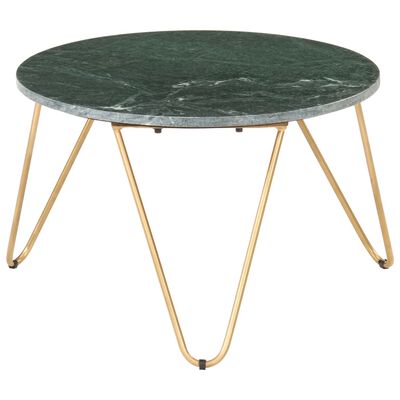 vidaXL Konferenční stolek zelený 65x65x42cm pravý kámen mramorový vzor