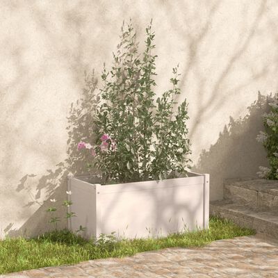 vidaXL Zahradní truhlíky 2 ks bílé 100 x 50 x 50 cm masivní borovice