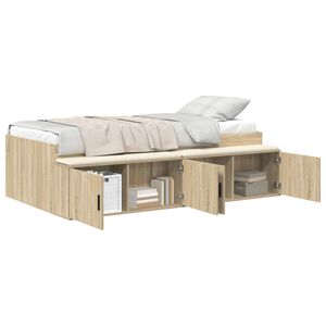vidaXL R&aacute;m postele se z&aacute;suvkou Sonoma dub 90 x 200 cm Kompozitn&iacute; dřevo