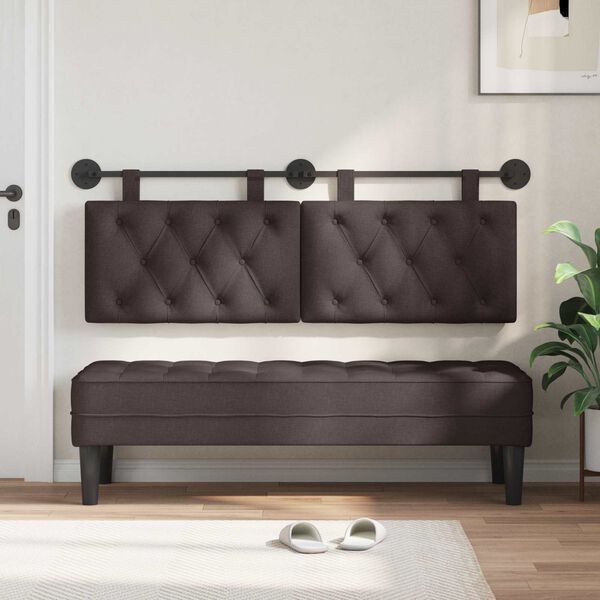 vidaXL Z&aacute;věsn&aacute; čeln&iacute; deska N&aacute;stěnn&yacute; Tmavě hněd&aacute; 130 x 55 x 7 cm textil