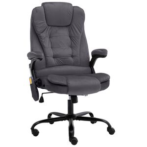 vidaXL Masážní kancelářská židle tmavě šedá samet