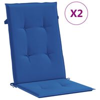 vidaXL Podušky na židli vysoké opěradlo 2ks královsky modré 120x50x3cm