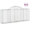 vidaXL Klenut&eacute; gabionov&eacute; ko&scaron;e 12ks 200x30x80/100 cm pozinkovan&eacute; železo