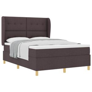 vidaXL Postel s boxspringem s čelo Tmavě hněd&aacute; 200 x 140 cm textil