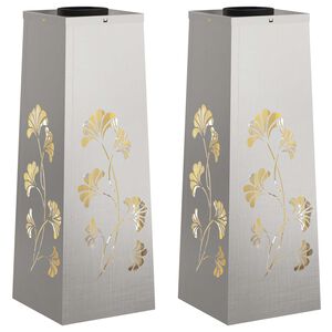 vidaXL Sol&aacute;rn&iacute; LED Cestovn&iacute; Světlo 2 ks Tepl&aacute; b&iacute;l&aacute; 18 x 18 x 50 cm